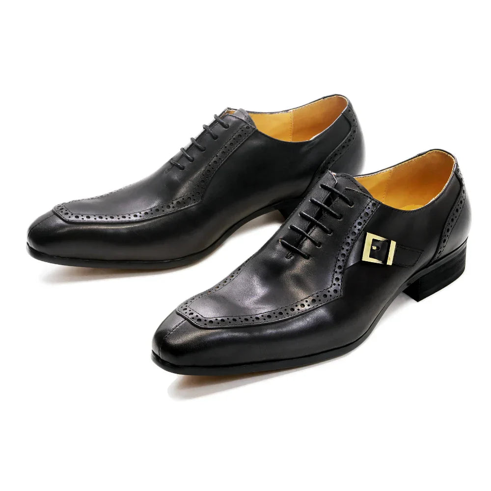 Oxford Brogue Monk Strap Shoes