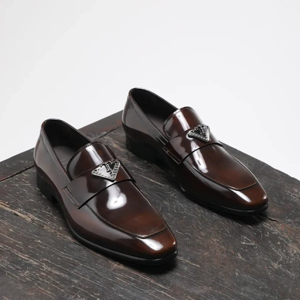 Luxury Loafer Shoe in Marsala Patent Leather