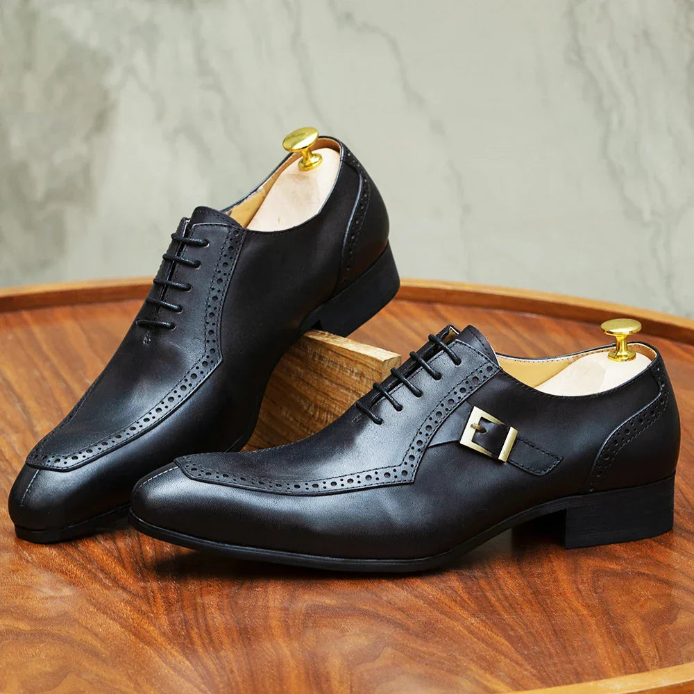 Oxford Brogue Monk Strap Shoes